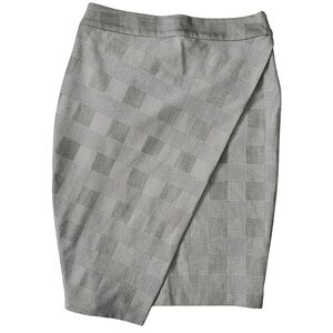 Express Plaid Houndstooth Asymmetrical Pencil Skirt